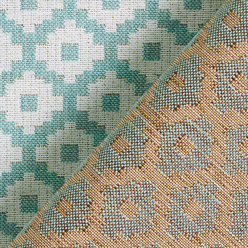 Outdoor fabric jacquard rhombus – mint,  image number 4