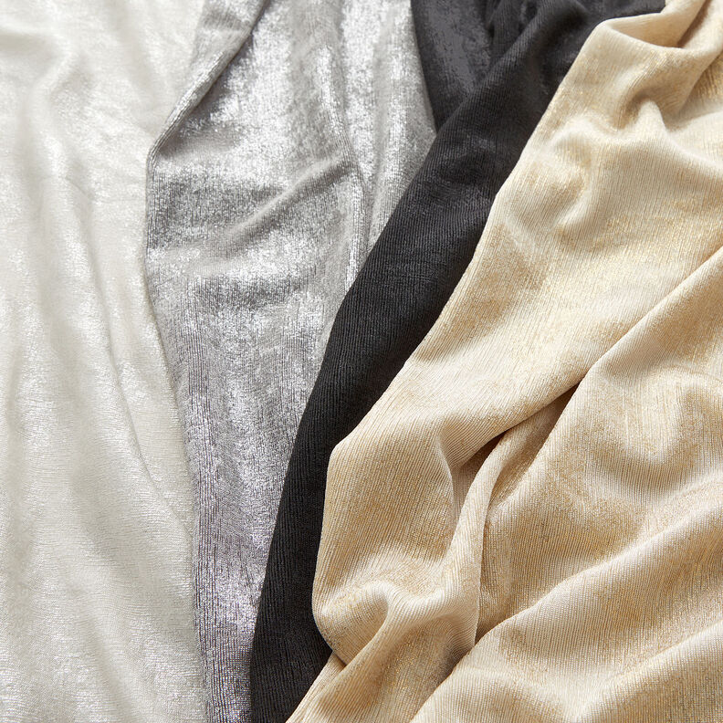 Glitter foil jersey – grey/antique silver, image number 4
