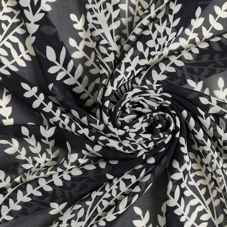 Chiffon large branches – black/white,  image number 3