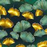 Cotton Jersey Ginkgo | Glitzerpüppi – dark green/antique gold,  thumbnail number 1