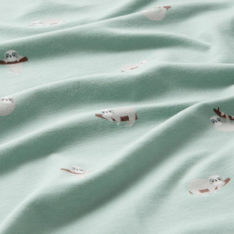 Cotton Jersey Sloths – pale mint, image number 2