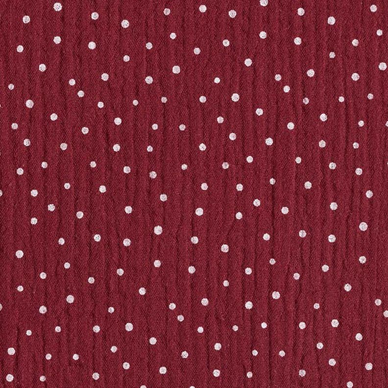 Double Gauze/Muslin Polka Dots – berry/white,  image number 1