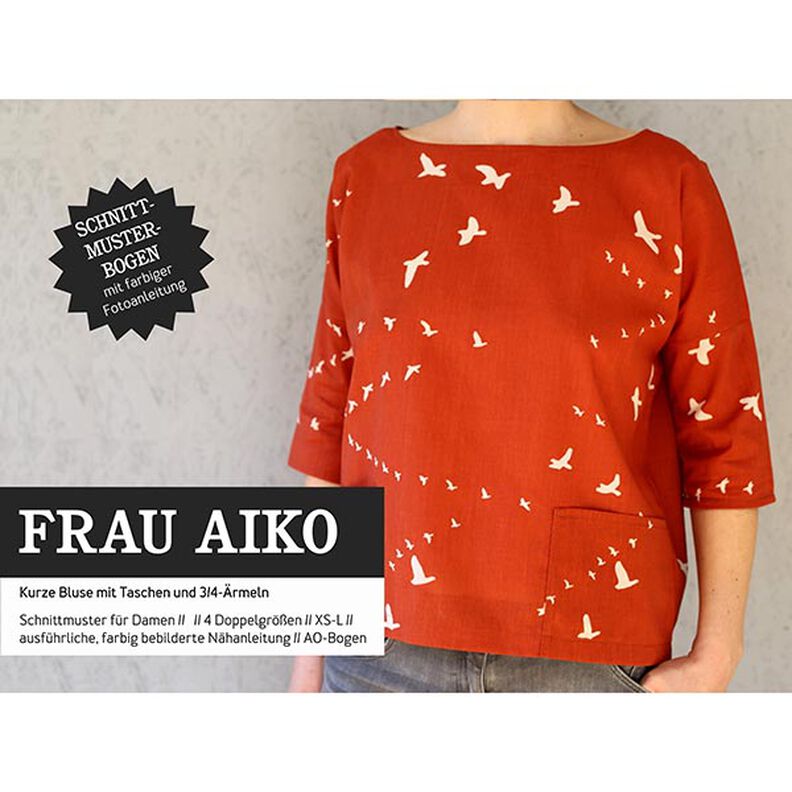 WOMAN AIKO - short blouse with pockets, Studio Schnittreif  | XXS -  L,  image number 1