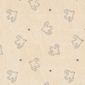 terry cloth jersey little birds – almond, 