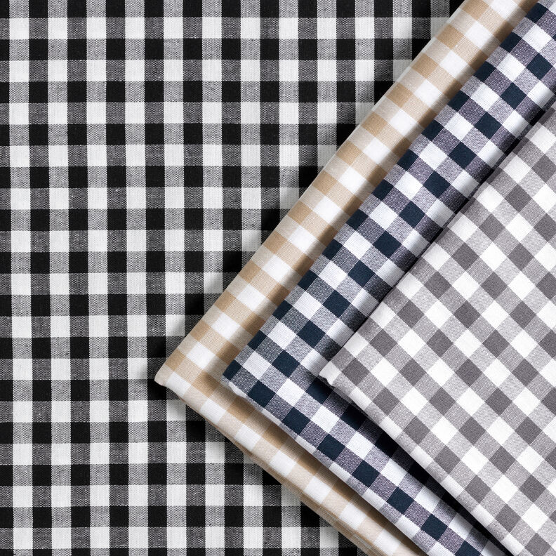 Cotton Vichy check 1 cm – anemone/white,  image number 5