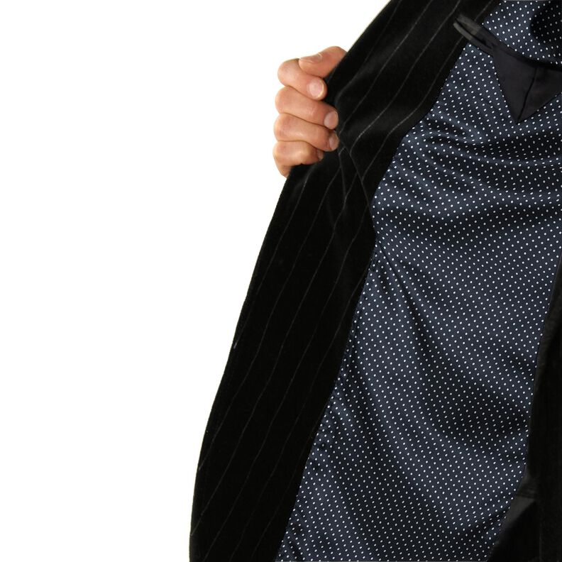 Polka dot lining fabric – navy blue/white,  image number 5