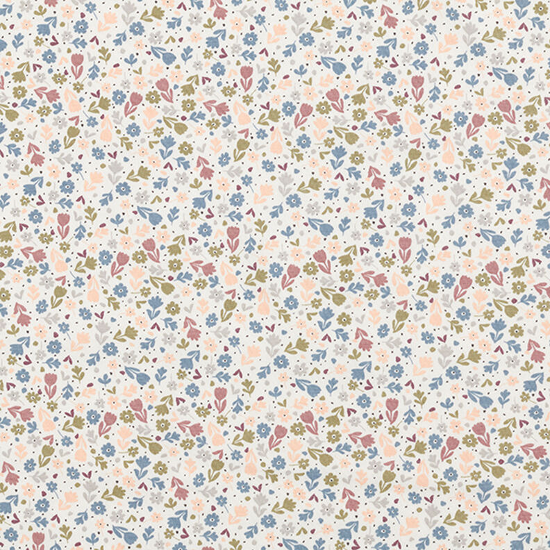 Cotton Jersey cute flowers – offwhite, image number 1