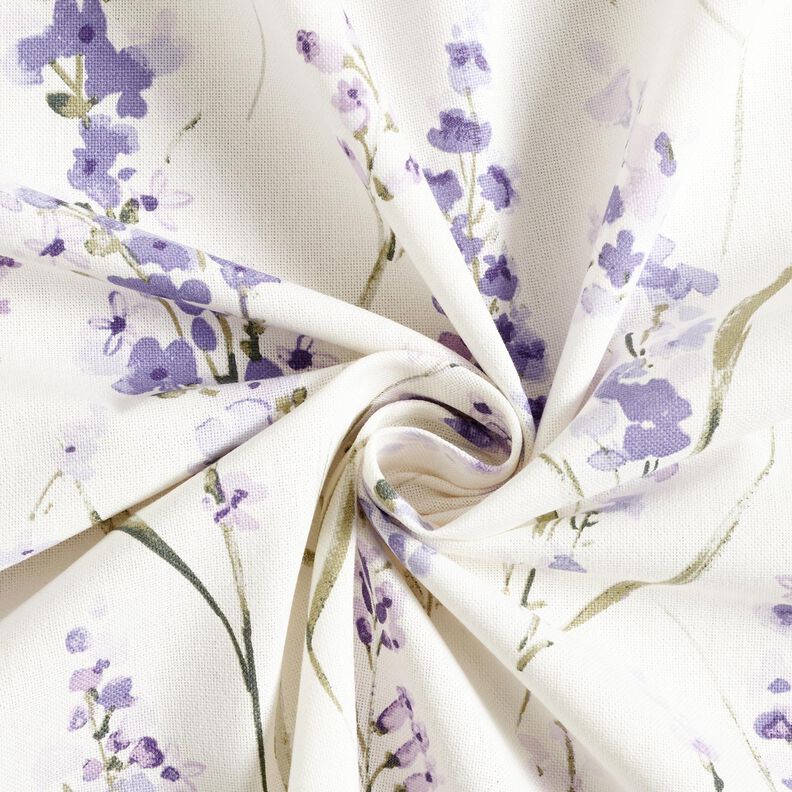 Decor Fabric Half Panama lavender field – ivory/mauve,  image number 3