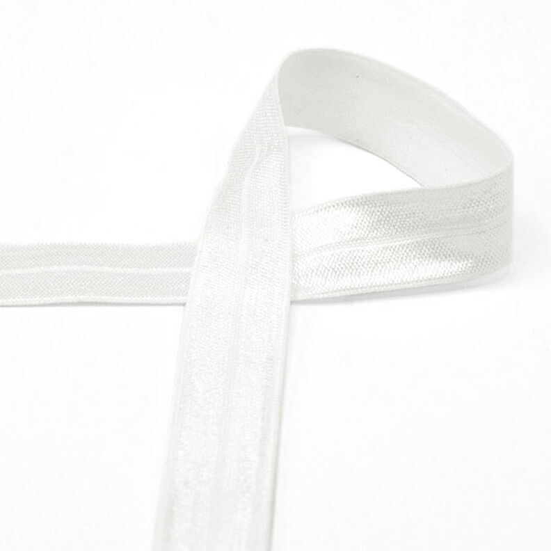 Elastic edging tape (folding elastic) glossy [20 mm] – offwhite,  image number 1