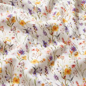 Decor Fabric Cotton Twill wildflowers – ivory/lilac, 