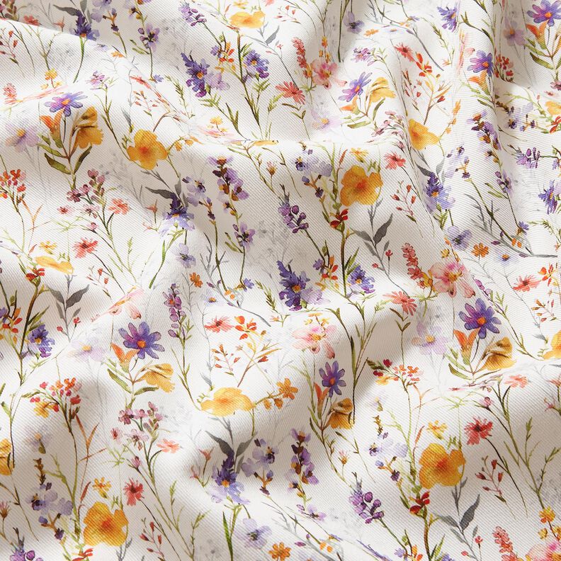 Decor Fabric Cotton Twill wildflowers – ivory/lilac, image number 2