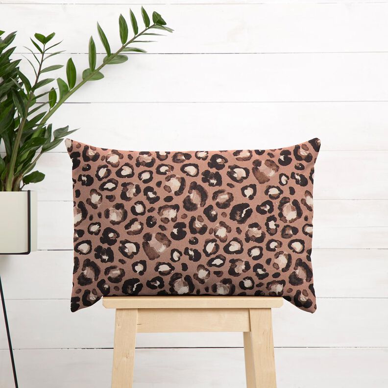 Decor Fabric Canvas Leopard polka dots – cinnamon/black, image number 6