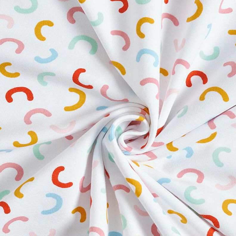 Brushed Sweatshirt Fabric Colourful Arches – white,  image number 4