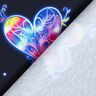 Cotton Jersey Colourful Hearts | Glitzerpüppi  – midnight blue/raspberry,  thumbnail number 4