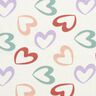 Cotton Jersey colourful hearts &ndash; white/mauve,  thumbnail number 1