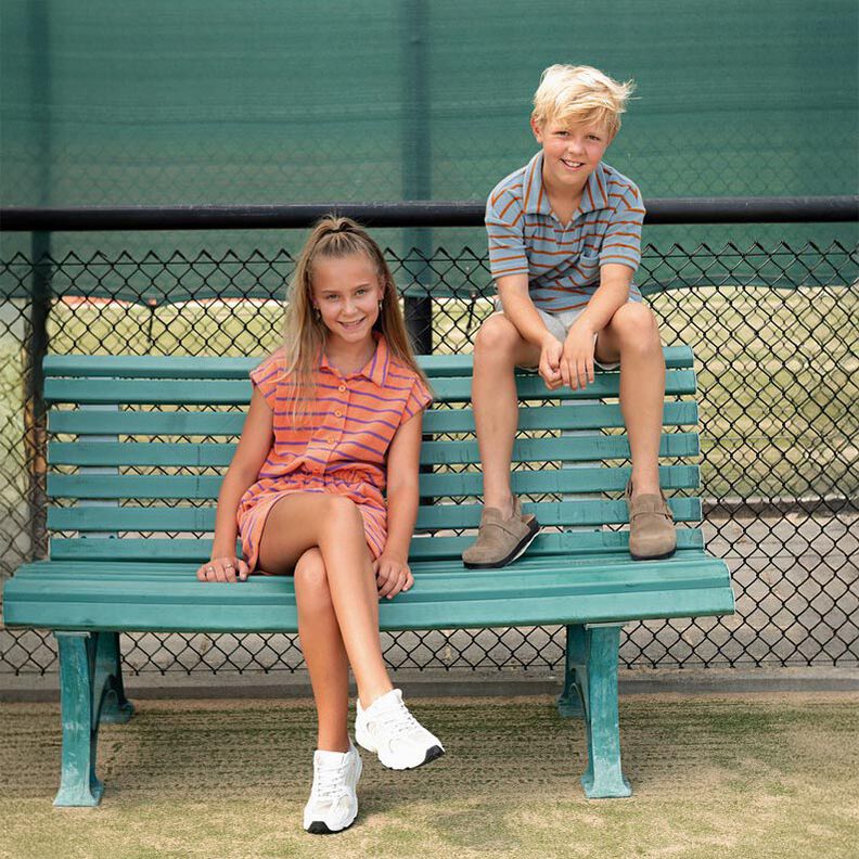 terry cloth jersey Stripes | Poppy Fabrics – dove blue/copper,  image number 6