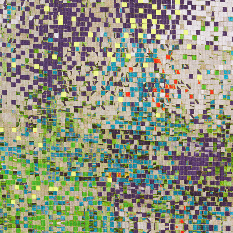 GOTS Cotton Jersey scattered mosaic | TCC x LOOKS by Wolfgang Joop – apple green/dark beige,  image number 8