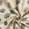 Half Panama Decor Fabric Ginkgo Leaves – grey/natural,  thumbnail number 5