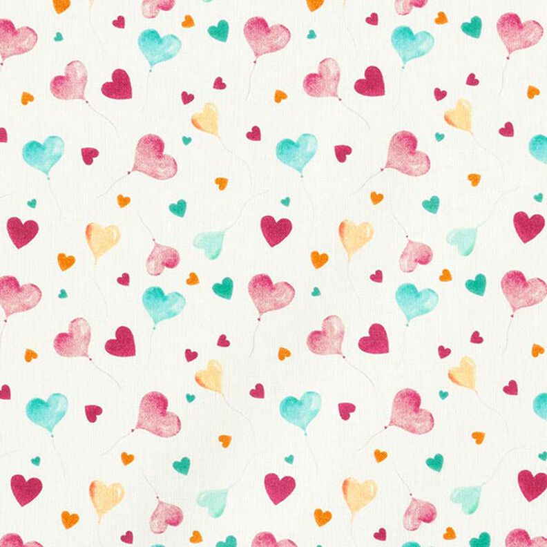 Cotton poplin heart balloons – white,  image number 1