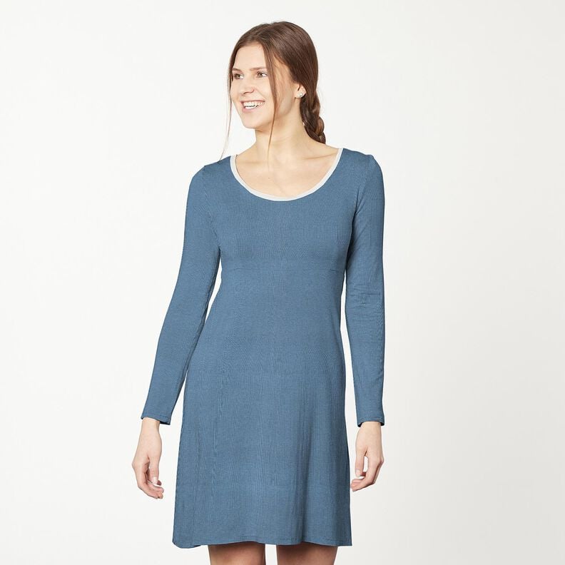 Ribbed Jersey fine 2-1-1-1 ribs – denim blue,  image number 7