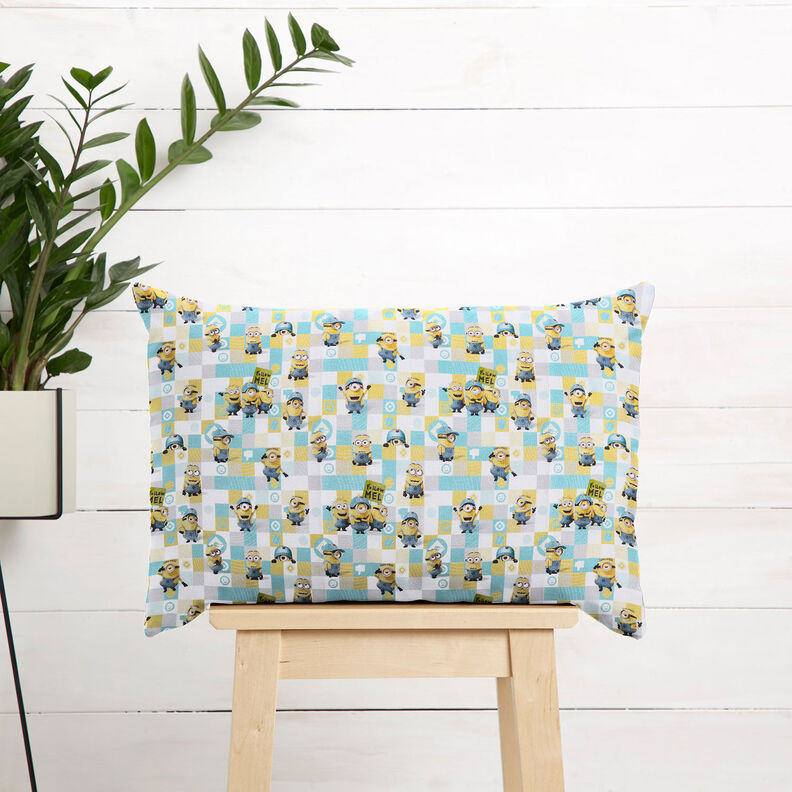 Cotton Poplin Minions Licensed Fabric | Universal Studios – white/light turquoise,  image number 7