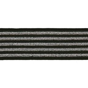 Striped Elastic [ Width: 25 mm ] – black/silver, 