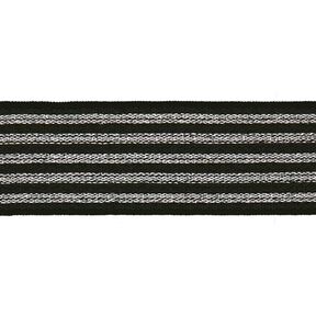 Striped Elastic [ Width: 25 mm ] – black/silver, 