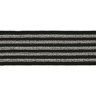 Striped Elastic [ Width: 25 mm ] – black/silver, 