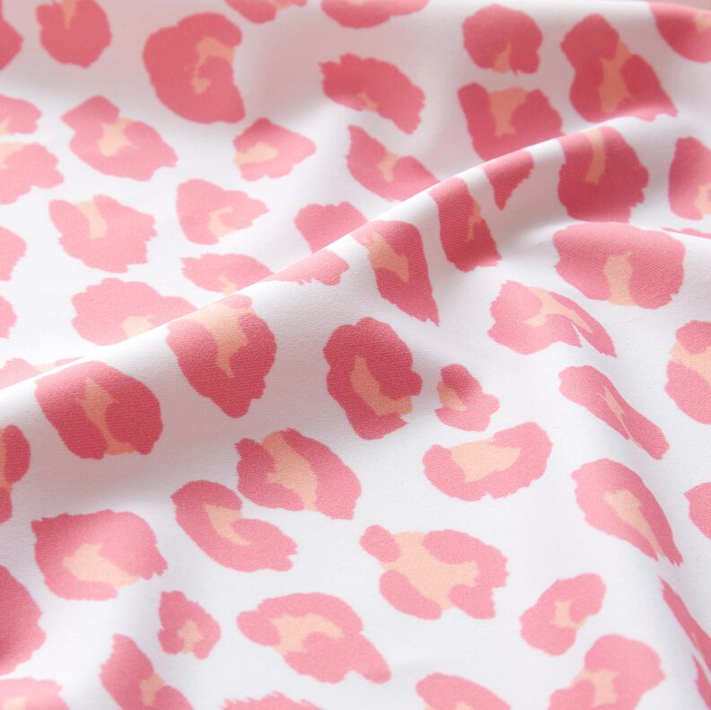 Swimsuit fabric leopard print – white/pink,  image number 2