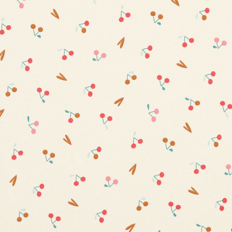 Cotton Jersey little cherries – light beige,  image number 1