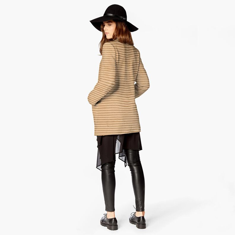 Faux fur wide horizontal stripes – beige, image number 5