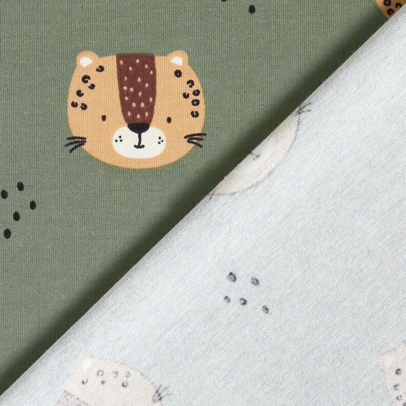 Cotton Jersey leopard faces  – pine,  image number 4