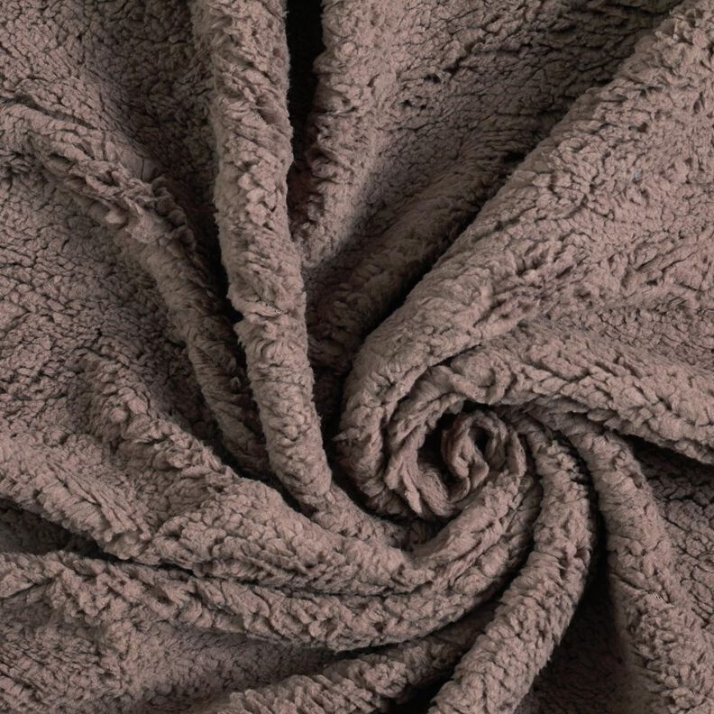 cuddly teddy fur fabric – dark taupe,  image number 3
