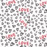 Cotton Cretonne Love – white/black,  thumbnail number 1