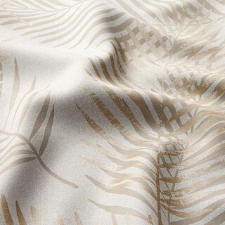 Metallic Palm Fronds Blackout Fabric – beige/gold, 