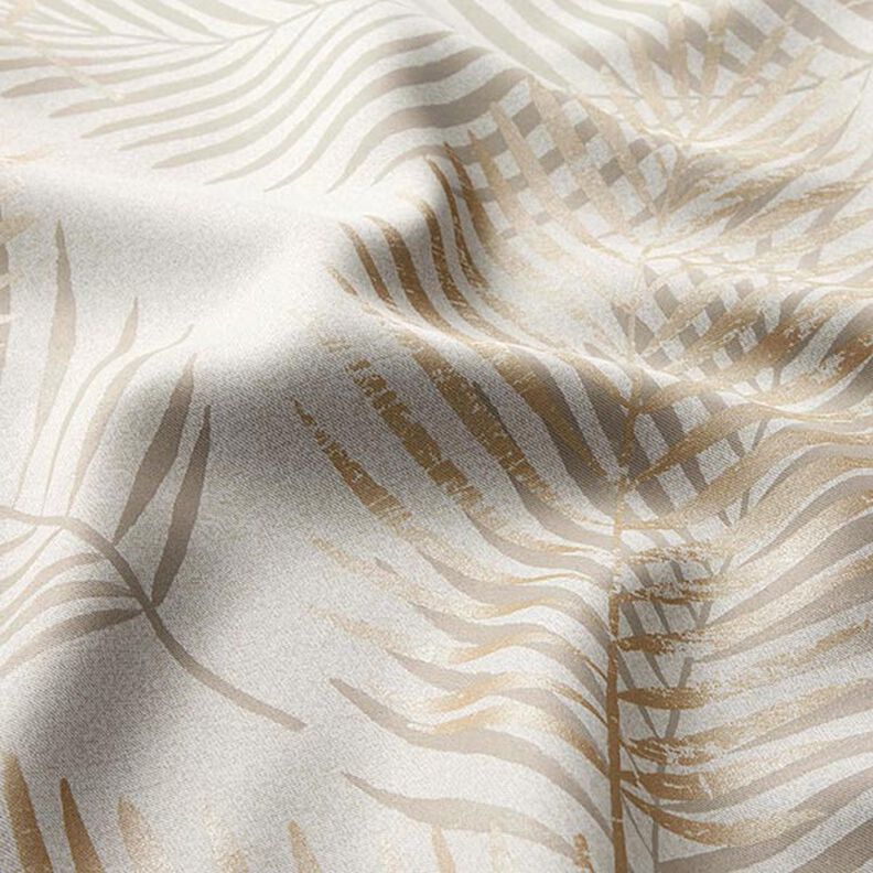 Metallic Palm Fronds Blackout Fabric – beige/gold,  image number 2