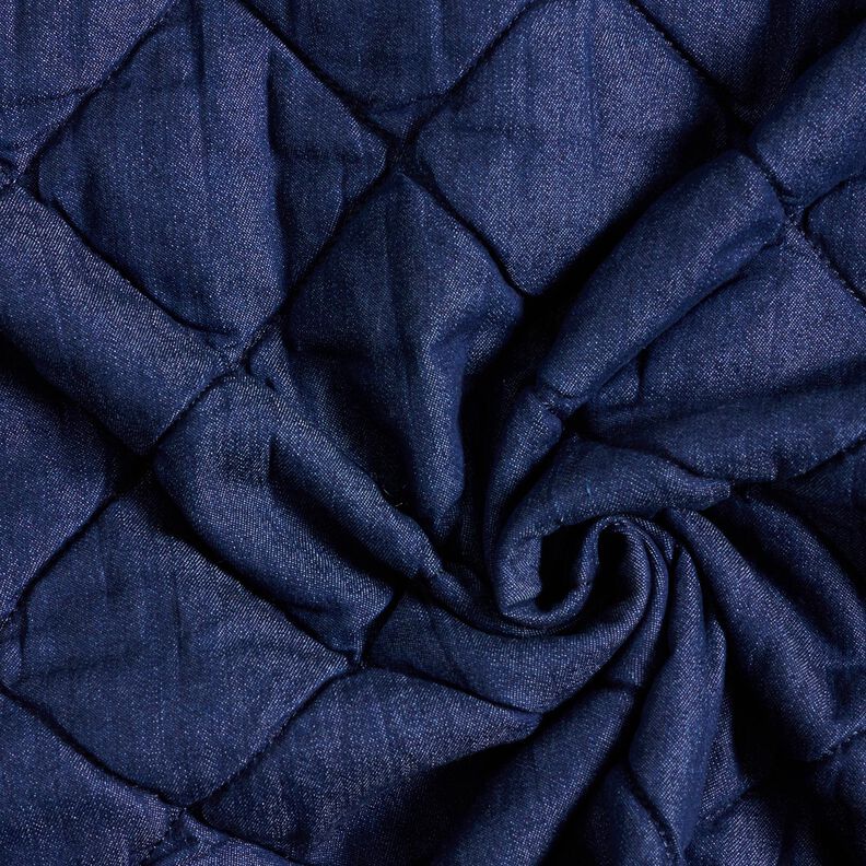 Denim Quilted Fabric Diamonds – midnight blue,  image number 3