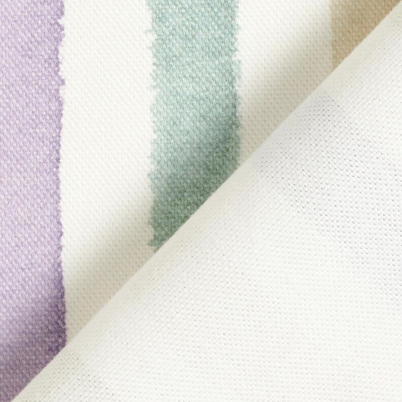 Decor Fabric Half Panama Watercolour Stripes – ivory/eucalyptus, image number 4