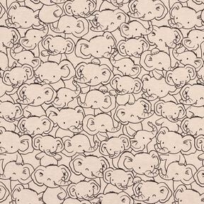 Cotton Blend Jersey Elephant swarm – natural, 