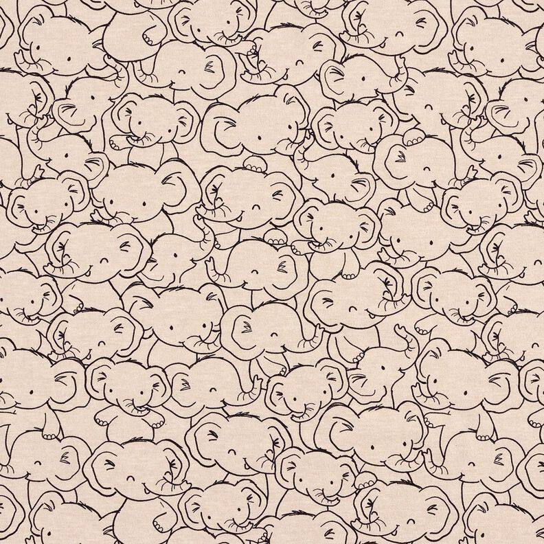Cotton Blend Jersey Elephant swarm – natural, image number 1