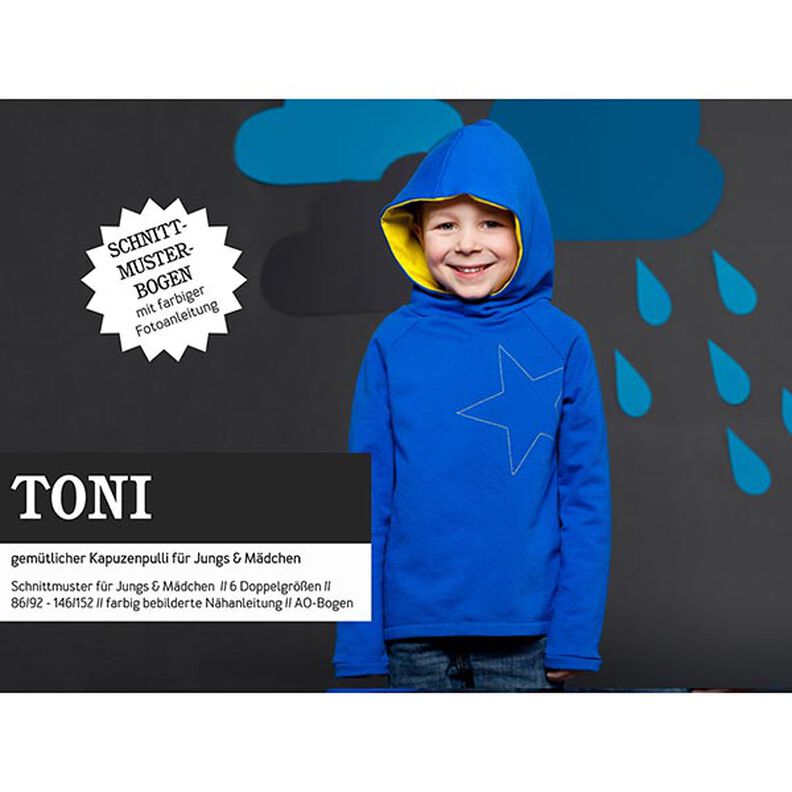 TONI Hooded Jumper for Boys and Girls | Studio Schnittreif | 86-152,  image number 1