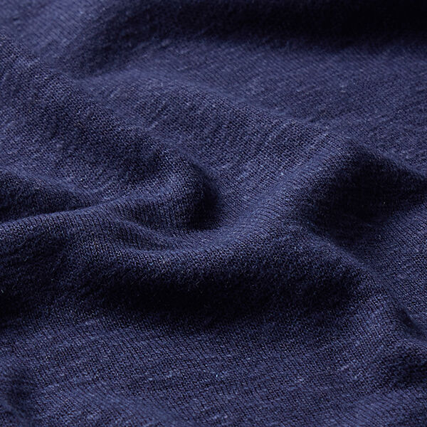 Viscose linen blend fine knit – navy blue,  image number 2