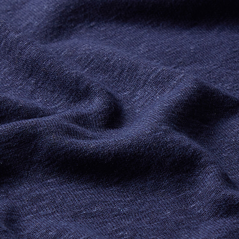 Viscose linen blend fine knit – navy blue, image number 2
