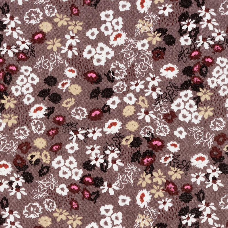 Muslin dreamy flower meadow, smooth – chocolate,  image number 1