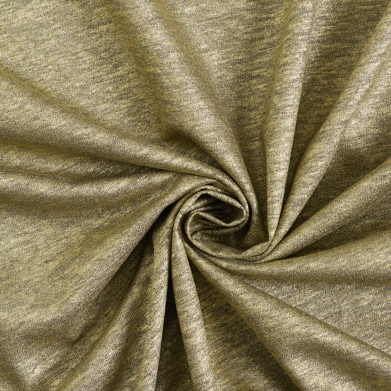 Shimmer melange linen jersey – khaki/metallic gold,  image number 4