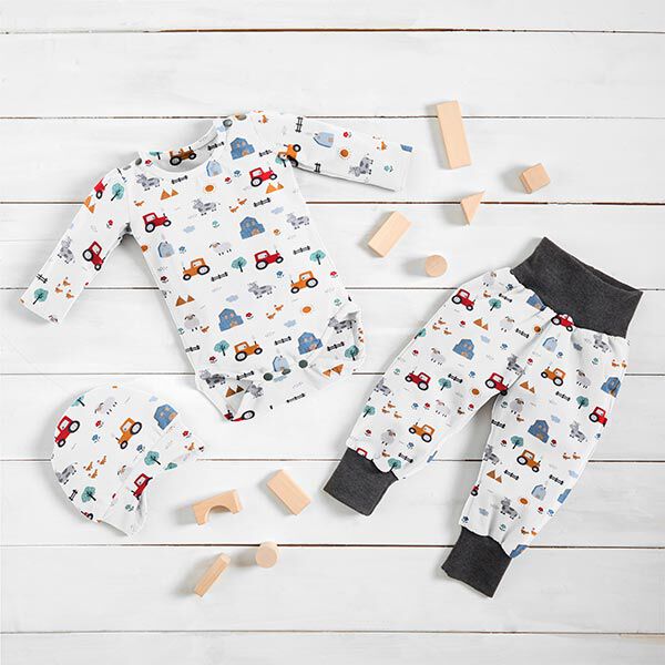 Cotton Jersey farmyard – white, image number 5