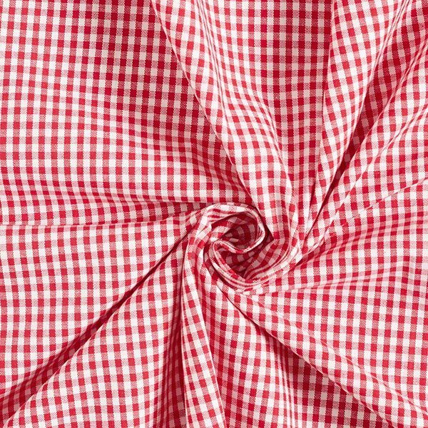 Gingham Stretch Cotton – red/white,  image number 4