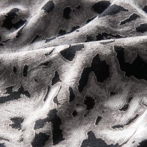 Viscose Jersey abstract leopard print – silver grey/black, 