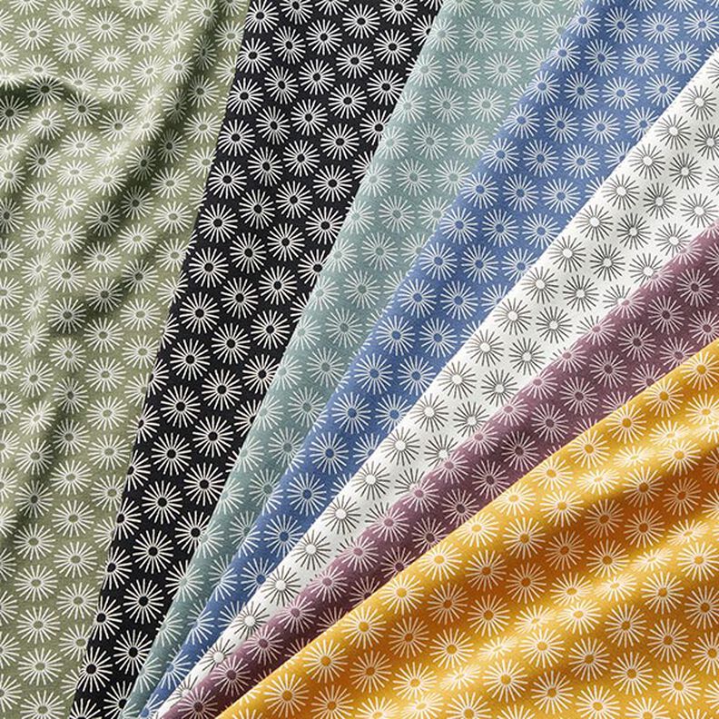 Cotton jersey shiny flowers – curry yellow, image number 5