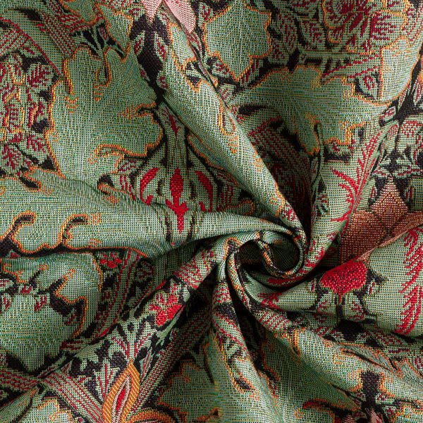 Decor Fabric Tapestry Fabric large floral ornament – dark green/light green,  image number 4